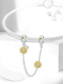 1 件 925 纯银太阳、月亮和星星安全链，适合手链 DIY 女士珠宝 - 銀色 - 查看 10