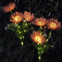  1/2 Three Headed Pink Outdoor Solar Flower Ground Lights, Constantly On With Flashing Mode, Suitable For Outdoor Lawn, Road Landscape, Garden, Balcony Decoration Lights - Pink - View 14