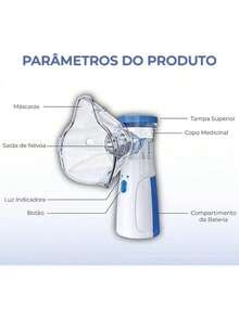 AIQUE Inalador Portátil Ultrassônico - Mini Nebulizador Silencioso com Bateria Longa Duração - Multicolorido - Visão 3