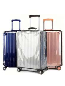 Transparent Luggage Cover, Wide Hook And Loop Thickened Wear-Resistant Waterproof Travel Luggage Dust Cover - PVC Luggage Transparent Cover - Waterproof Plastic Protective Sleeve For Luggage And Bags Travel Accessory, Suitable For 18 Inches To 30 Inches, Transparent PVC Luggage Case Cover, Essential Travel Accessory For Vacation Trips Bag For School School Accessories School Stuff - Clear - View 2