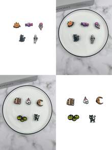 10pcs/Set Cartoon Pattern Charms, Suitable For Halloween Gifts, Personalized Free Combination DIY Decoration, Holiday Gifts