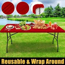 1pc Christmas Polyester Blend Half-Covered Table Cover, Suitable For Various Occasions Decoration