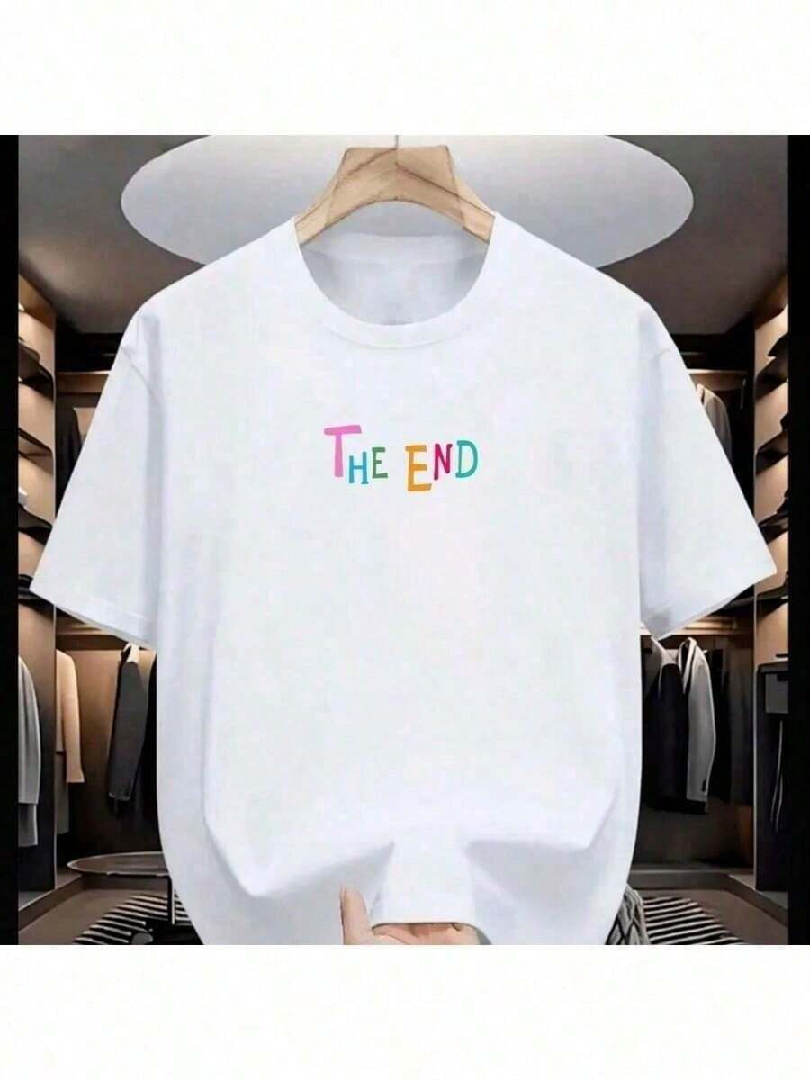 Camiseta Feminina The End 100% Algodão Blusa Casual treino - Branco - Visão 1