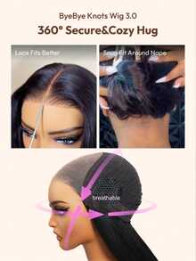 UNice Hair 7x5 Lace Closure Bye Bye Knots Natural Wavy And Loose Water Wave Wig Put On And Go Glueless Wig Invisible Drawstring Summer Vibe Look Natural Black Effortless Natural Hairline Pre Cut Pre Pluck Pre Bleached Transparent Lace 100% Human Hair Unice Wigs For Women