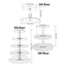 圆形亚克力蛋糕展示架，多层甜点食物架，适用于婚礼生日派对蛋糕架，蛋糕装饰，纸杯蛋糕架，蛋糕装饰，蛋糕托，婚礼装饰，婚礼派对用品，婚礼装饰，婚礼配件，婚礼蛋糕架，返校 - 無色 - 查看 3