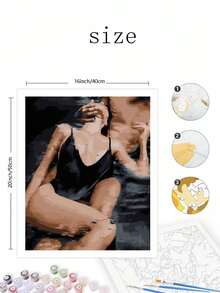 DIY Paint By Numbers For Adults - Beautiful Women Art Kit, 16x20 Inch Acrylic Painting Set With Brushes And Paints, Frameless Wall Decor Craft, Ideal Gift For Birthdays, Father'S Day, Christmas, Mother'S Day - Nhiều màu - Xem 2