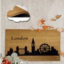 40x60 厘米天然椰棕门垫，采用耐用的 100% PVC 背衬 - 防滑、防尘刷表面 - 18-22 毫米厚耐用垫子，适合室内和室外使用，土耳其制造 - 黑色 - 查看 1