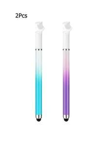 Ombre Color Stylus Pen With Stand, Dual-Tip Capacitive Stylus For Smartphone, Tablet, Video Editing, Drawing, Office Writing