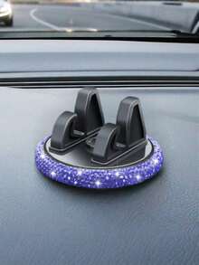 Soporte para teléfono de coche con diamantes - Diseño femenino y lindo, se monta en el salpicadero, ajustable para vistas horizontal y vertical, montaje adhesivo en el salpicadero o la consola, plástico con cristales brillantes, agarre estable y , se adapta a la mayoría de los tamaños de teléfonos inteligentes, ideal para viajes por carretera y uso diario, soporte perfecto para la navegación del teléfono en el coche