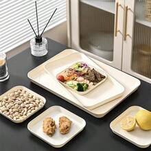 1 Teebrett, rechteckig aus ABS Material, zum Abstellen von Teetassen, Wassergläsern, Tellern, Dim Sum Aufbewahrungsplatten, Serviertabletts, Kaffee- und Brotplatten, Obstmahlzeiten-Tabletts, geeignet für Familien-Restaurants, Schul-Cafés, Bäckereien, Teller