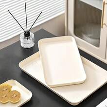1 Teebrett, rechteckig aus ABS Material, zum Abstellen von Teetassen, Wassergläsern, Tellern, Dim Sum Aufbewahrungsplatten, Serviertabletts, Kaffee- und Brotplatten, Obstmahlzeiten-Tabletts, geeignet für Familien-Restaurants, Schul-Cafés, Bäckereien, Teller