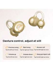 PHILIPS TAT3469 Cyber Aesthetic Ear Clip Headphones, 360° Panoramic Sound, 3D Arc Ring, Comfortable Fit, Long-Lasting Sport Design, Open Headphones For Fashion, Black - Black - View 6