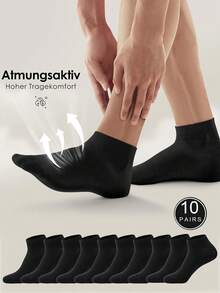 5 Pairs Women Black Low-Cut Breathable Simple Socks, Thin Design, Suitable For Travel And Holiday Christmas Gift - Black - View 9