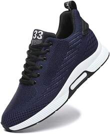 Men Elevator Sneakers Invisible Height Increasing 2.4 Inches Taller Elevator Sports Women Mesh Breathable Outdoor Casual Lace Up Fashion Shoes-2025 - Màu xanh lam - Xem 1