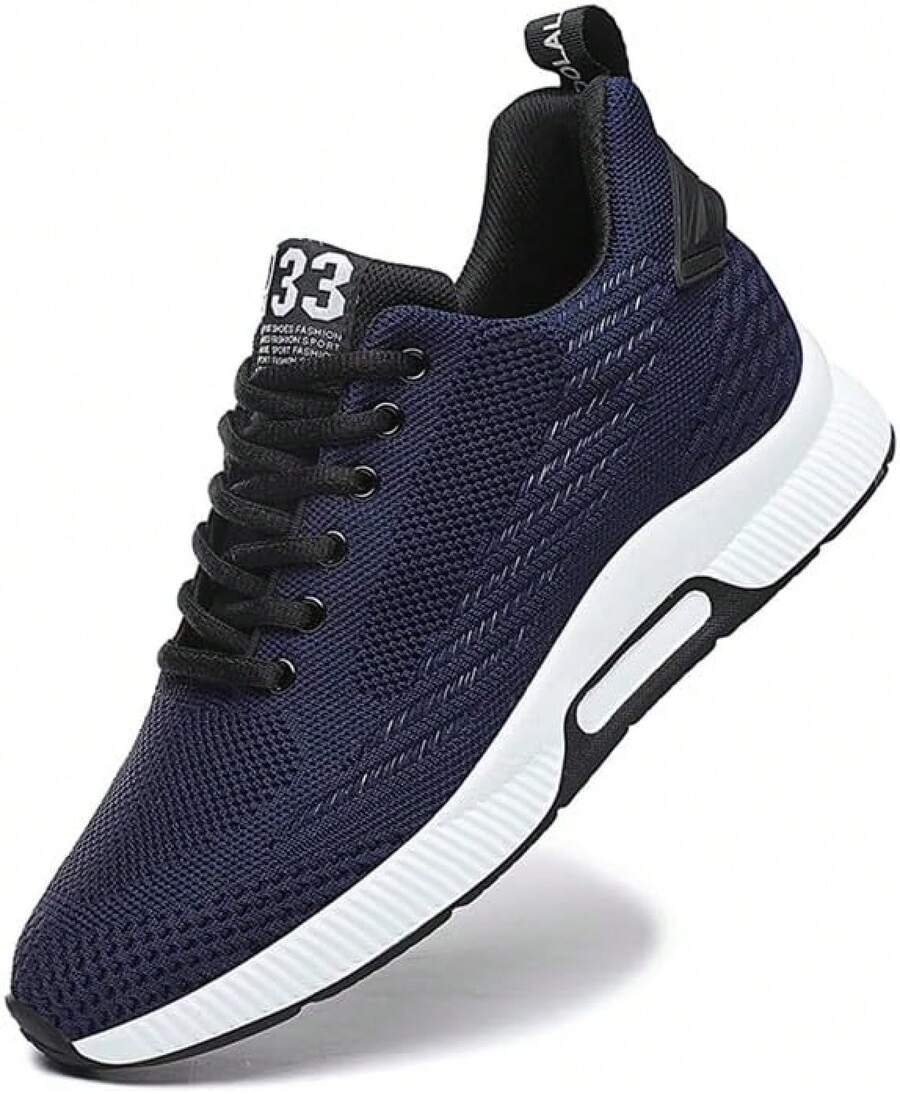Men Elevator Sneakers Invisible Height Increasing 2.4 Inches Taller Elevator Sports Women Mesh Breathable Outdoor Casual Lace Up Fashion Shoes-2025 - Màu xanh lam - Xem 1