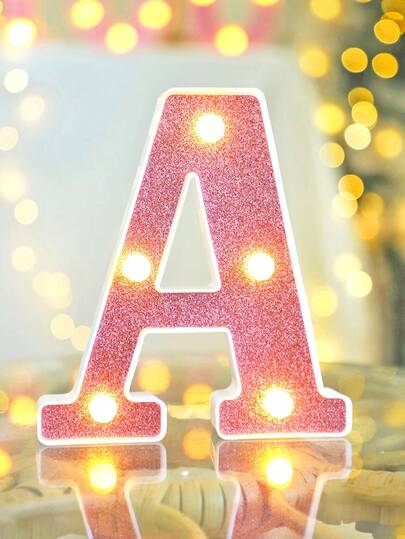 1 st 16 cm/6,3 tum rosa lysande bokstavslampa som lyser upp ditt rum, batteridriven LED-bokstavslampa, sifferljusskylt, lämplig för barnrumsdekor, bröllop, födelsedagsfest dekorativa ljuslampor, hem- och rumsdekor alfabetslampa, bokstavsbelysning nattlampa, juldekorativa bokstavslampor