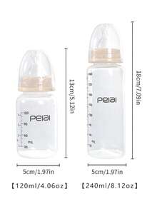 1pc Baby Standard Caliber PP Milk Bottle With Silicone Nipple, Anti-Drop And Durable, Suitable For 0-1 Year Old Babies - Multicolor - View 10