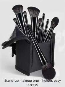 Travel Makeup Bag, 1Pc Large Capacity Lightweight Toiletry Handbag Bath Shower Bag Multifunctional Cosmetic Organizer Cute Handbag Wallet Pouch Case Portable Cosmetics Brush Storage Clutch With Zipper Closure For Lipstick, Brush, Skincare, Mobile Phone, Coin, Small Items, For Home, Travel, Vacation And School Use,Makeup Bag Makeup Pouch Skincare Bag Toiletry Bag Packing Cubes,Travel Essentials Storage Makeup Organizer Makeup Case Makeup Travel Toiletry Organizer Essentials Gifts Storage Zipper Accessories Nail - 黑色 - 查看 3