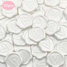25/50/100Pcs White Eucalyptus/Heart Wax Seal Stickers, Handmade Envelope Seals Self Adhesive Wax Stickers, Eucalyptus Wedding Invitation Envelope Seal Stickers, Perfect For Invitation, Christmas, Gift Wrapping, Party, Wedding Party, Envelope - White - View 15