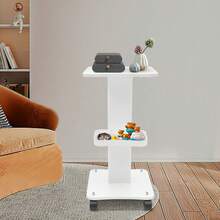 Aesthetician Trolley Cart With Wheels, Aluminum Salon Spa Beauty Machine Trolley Stand, Load 135lbs, 3 Tier Beautician Rolling Cart Aesthetician Machine Mobile Handcart For Beauty Instrument Storage - White - View 9