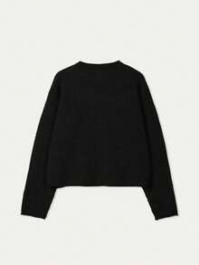 FOR BEAUTY Autumn And Winter New Solid Color Single Breasted Round Neck Ribbed Long Sleeved Knitted Sweater Women's Top, Fashionable, Simple, Gentle, Atmospheric, Slim Fitting Temperament Suitable For Daily Commuting Sweater Coat , Women's Clothing Chic Autumn New Year