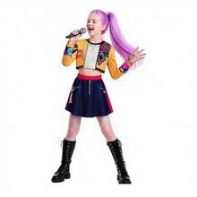 Kids Girls K-Pop Demon Hunters Costume Rumi Mira Zoey Cosplay Fancy Dress Outfit  UK