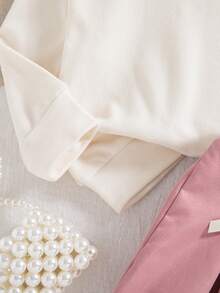 秋冬女宝宝可爱美式学院风休闲粉色蝴蝶印花上衣和粉色百褶裙套装 - 粉色 - 查看 8