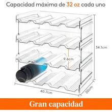 Lifewit Organizador de Botellas Apilable para Armario, Frigorífico, Despensa - Portabotellas de Plástico para Almacenar en Encimera, Armario, Oficina - Pack de 4, Cada Bandeja Admite 4 Recipientes NUTY - 16 botellas - Ver 8