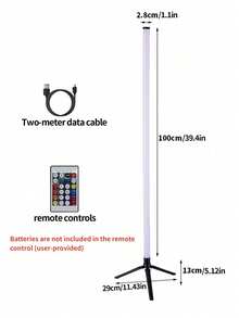 1 Piece LED Colorful Tube Romantic Ambient Light APP Dimming Rgb Floor Lamp With Remote Control Send USB Cable Suitable For Home Party Holiday Decoration