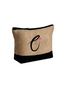 字母帆布手提袋套装，包含化妆包、洗漱包、钱包和个性化礼品袋，时尚休闲单肩包，适合婚礼、生日、海滩、度假、节日、上学等场合，是送给女性、妈妈、老师和朋友的绝佳礼物。 - 彩色 - 查看 39