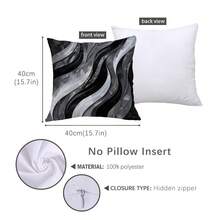 MEMNUN 1 件/2 件 90 克/平方米 17.7 * 17.7 英寸（45 * 45 厘米）/19.69 * 19.69 英寸（50 * 50 厘米）/15.75 * 15.75 英寸（40 * 40 厘米）特别设计的灰色和黑色条纹大理石图案枕套 [不含枕芯]，由涤纶面料制成，适合日常使用，家居装饰，客厅，卧室，沙发，艺术，设计，氛围 - 彩色 - 查看 14