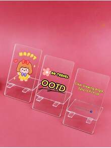 1pc Customized Acrylic Phone Stand, Personalized With Picture, Text, Cartoon, Anime, Transparent Desktop Slouchy Bracket, Best Gift For Friends