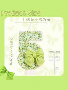 浅绿色蝴蝶结数字 0-9 生日周年纪念婚礼订婚派对蛋糕装饰蜡烛 - 淺綠色 - 查看 8