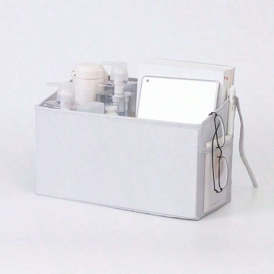 Bolsa de almacenamiento colgante para cabeceras, literas, habitaciones de estudiantes, libros, teléfonos y revistas, 1 unidad. - Gris - Ver 1