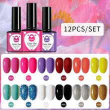 XEIJAYI 1 Set 12 Colors UV LED Soak Off Gel Polish: Get Creative with Colorful Mousse Gel Nail Polish for Home Salon Nail Art DIY - Multicolor - View 7