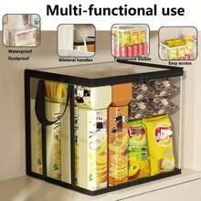 Large Capacity Foldable Transparent Storage Bag, Multi-Functional Snack & Toy Organizer Bag Suitable For Dorm, Home, Kitchen, Game Room - Dust-Proof Clear Box, Easy To Observe & Save Space, Kitchen Storage Bag With Zipper Closure - Multicolor - View 1