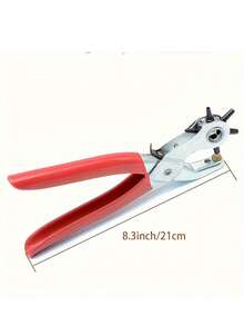 1 Kìm đục lỗ thắt lưng giả da siêu bền – Dụng cụ cầm tay bằng thép xoay có tay cầm cao su màu đỏ dành cho thắt lưng, dự án may vá & thủ công – Món quà hoàn hảo cho những người đam mê DIY, Dụng cụ đục lỗ da giả, Thiết bị làm đồ da | Dụng cụ đục lỗ hiệu quả | Dụng cụ cầm tay bền bỉ - Nhiều màu - Xem 3