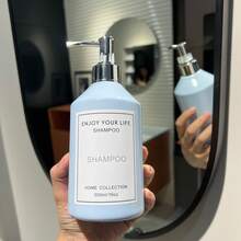 3pcs 500ml/16oz Light Blue Slanted Shoulder Large Capacity Refillable Bottles With Silver Pump Heads, Suitable For Shampoo, Body Wash, Conditioner, Bathroom Storage Set With Waterproof Labels