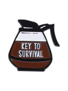 Kaffee-Kopf süße Brosche Metall Abzeichen Kleidungszubehör Anstecknadel vielseitiger Modeaccessoire, Kaffee Koffein - Verschiedenfarbig - Übersicht 7