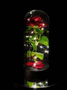 1 đèn hoa hồng LED kèm chao đèn, quà tặng ngày Valentine, hoa giả trang trí phòng, ánh sáng ấm áp, hoa hồng đỏ lá xanh, trang trí nhà cửa (không bao gồm pin), trang trí Giáng sinh. - Nhiều màu - Xem 9