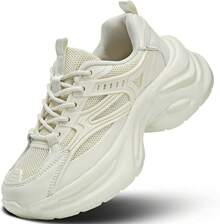 Women's Chunky Sneakers Fashion Platform Casual Dad Shoes Walking Running Sport Work Gym AthleticChristmas - 米色 - 查看 1