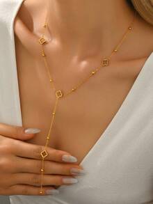 Four-leaf Clover Pendant Y-shaped Chain