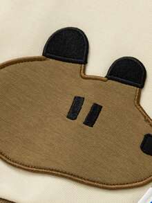 mini bala Kids College Style Baseball Jacket Soft Durable Comfortable Fall Outerwear - Light Khaki - View 8