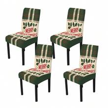 1/4/5/6/7/36pcs Holly Leaf Plaid Pattern Chair Cover/Seat Cushion Set, Suitable For Indoor Home, Restaurant, Hotel, Ideal Choice For Modern Daily Decor. Tablecloth Fits Square Dining Table, Elastic Chair Cover Is Washable. - Multicolor - View 19