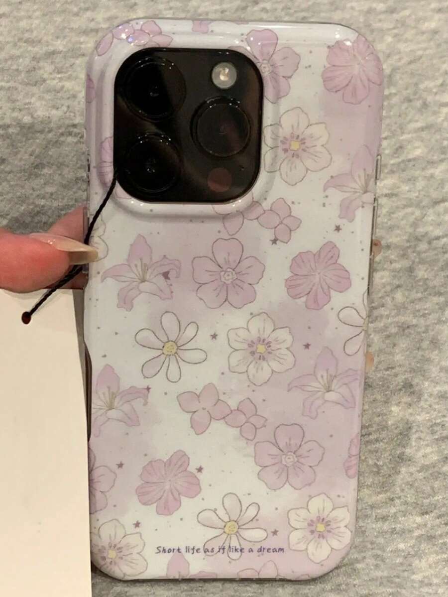 Cute Daisy Spring Flower Purple Phone Case Compatible With IPhone 17 ProMax 16 15 14 13 12 Pro Max 11 Lovely Floral Shockproof Soft Back Cases