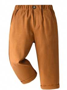 Completo da gentiluomo per bambini in età prescolare, set da 3 pezzi comprendente gilet, camicia stampata e pantaloni, abbigliamento per feste autunnali/invernali e vacanze