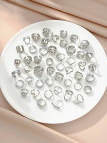 Bộ nhẫn đôi cao cấp phong cách cổ điển lấy cảm hứng từ đồng xu cổ, gồm 28 chiếc, đính ngọc trai giả, đá quý giả, đá mắt mèo sáng bóng, đá mắt hổ, họa tiết hình học, đường kẻ, hoa dập nổi, nơ mặt trời, trái tim, đường cong xếp ly, dày dặn, có thể điều chỉnh kích thước. Nhẫn cá nhân hóa theo phong cách tối giản, bohemian, dành cho cả nam và nữ, lý tưởng cho kỳ nghỉ, tiệc tùng, ngày lễ, ngày Valentine, hẹn hò, đeo hàng ngày, quà tặng cho bạn bè, gia đình, bạn học (Giao hàng ngẫu nhiên). - Nhiều màu - Xem 8