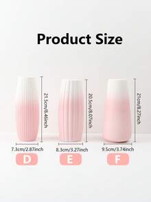 1Pc Pink Ceramic Vase Flower Vase Minimalism Style For Modern Table Shelf Home Decor, Fit For Housewarming, Weddings, Birthday, Christmas, Thanksgiving, New Year Room Decor Glass Vase - Pink - View 5