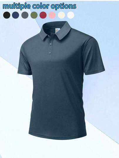 Camisa polo deportiva para hombre de manga corta, de secado rápido, para exteriores, de negocios casual, transpirable, para verano
