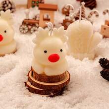 1pc Christmas Reindeer & Snowman Scented Candle, Creative Gift, Christmas Party Decor